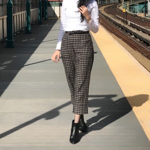 Straight fit plaid casual pant from Zara